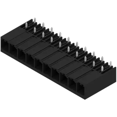 Pin header, 10 pole, pitch 7.62 mm, angled, black, 1931340000 - 1