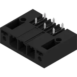 Pin header, 3 pole, pitch 7.62 mm, angled, black, 1931380000