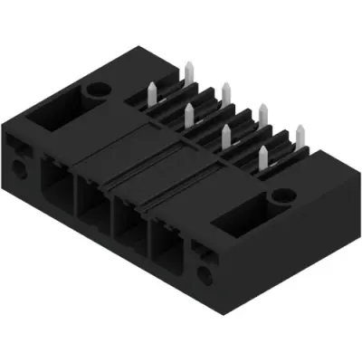 Pin header, 4 pole, pitch 7.62 mm, angled, black, 1931390000 - 1