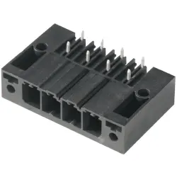 Pin header, 3 pole, pitch 7.62 mm, angled, black, 1931490000
