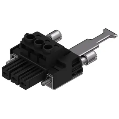 Socket header, 3 pole, pitch 7.62 mm, straight, black, 1933340000 - 1