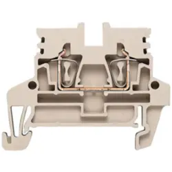 Through terminal block, spring balancer connection, 0.5-2.5 mm², 2 pole, 24 A, 6 kV, dark beige, 1933700000