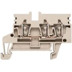Through terminal block, spring balancer connection, 0.5-2.5 mm², 3 pole, 24 A, 6 kV, dark beige, 1933720000
