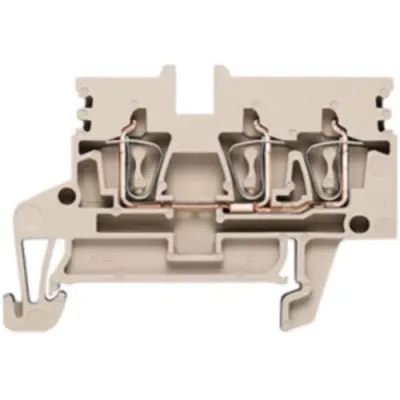 Through terminal block, spring balancer connection, 0.5-2.5 mm², 3 pole, 24 A, 6 kV, dark beige, 1933720000 - 1