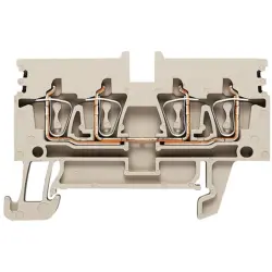 Through terminal block, spring balancer connection, 0.5-2.5 mm², 4 pole, 24 A, 6 kV, dark beige, 1933740000