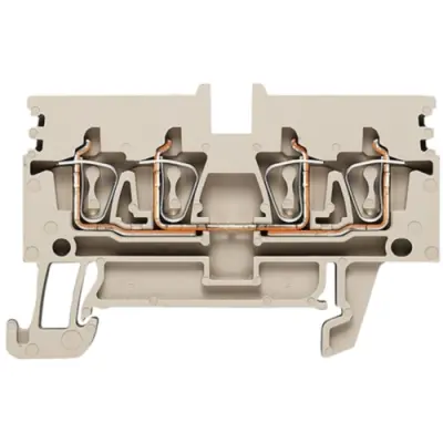 Through terminal block, spring balancer connection, 0.5-2.5 mm², 4 pole, 24 A, 6 kV, dark beige, 1933740000 - 1