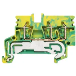 Protective conductor terminal, spring balancer connection, 0.5-2.5 mm², 3 pole, 300 A, 6 kV, yellow/green, 1933770000