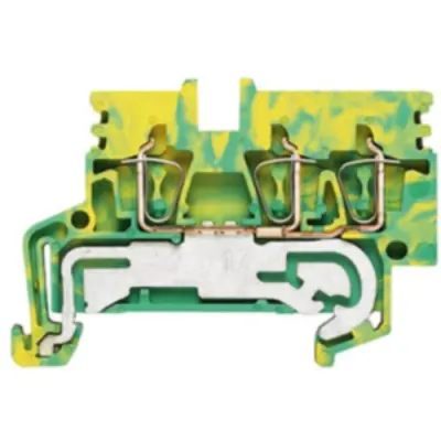 Protective conductor terminal, spring balancer connection, 0.5-2.5 mm², 3 pole, 300 A, 6 kV, yellow/green, 1933770000 - 1