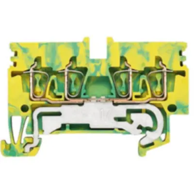 Protective conductor terminal, spring balancer connection, 0.5-2.5 mm², 4 pole, 300 A, 6 kV, yellow/green, 1933780000 - 1