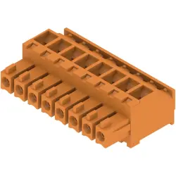 Socket header, 8 pole, pitch 3.81 mm, angled, orange, 1939890000