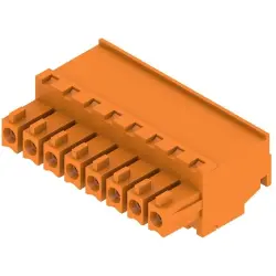 Socket header, 8 pole, pitch 3.81 mm, angled, orange, 1940250000