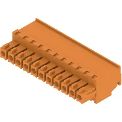 Socket header, 11 pole, pitch 3.81 mm, angled, orange, 1940280000