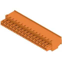 Socket header, 16 pole, pitch 3.81 mm, angled, orange, 1940330000
