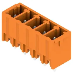 Pin header, 5 pole, pitch 3.81 mm, straight, orange, 1942870000