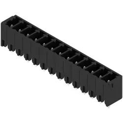 Pin header, 13 pole, pitch 3.81 mm, straight, black, 1943110000