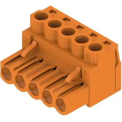 Pin header, 5 pole, pitch 5.08 mm, straight, orange, 1943610000