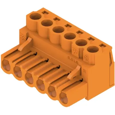Pin header, 6 pole, pitch 5.08 mm, straight, orange, 1943620000 - 1