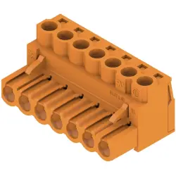 Pin header, 7 pole, pitch 5.08 mm, straight, orange, 1943630000