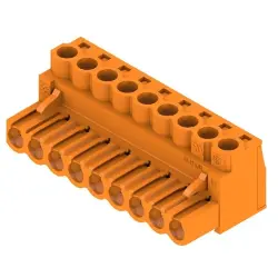 Pin header, 9 pole, pitch 5.08 mm, straight, orange, 1943650000