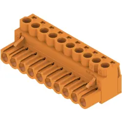 Pin header, 10 pole, pitch 5.08 mm, straight, orange, 1943660000