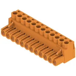 Pin header, 12 pole, pitch 5.08 mm, straight, orange, 1943680000