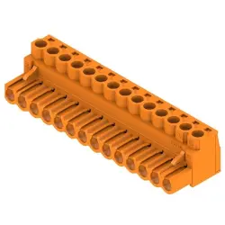 Pin header, 14 pole, pitch 5.08 mm, straight, orange, 1943700000