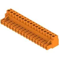 Pin header, 17 pole, pitch 5.08 mm, straight, orange, 1943730000