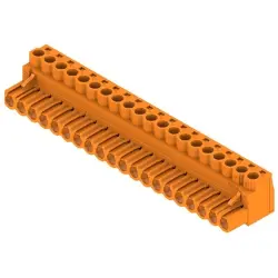 Pin header, 20 pole, pitch 5.08 mm, straight, orange, 1943760000