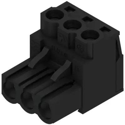 Pin header, 3 pole, pitch 5.08 mm, straight, black, 1943820000 - 1
