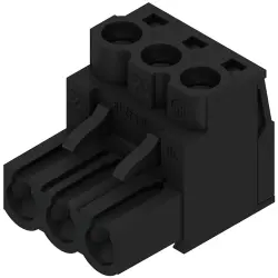 Pin header, 3 pole, pitch 5.08 mm, straight, black, 1943820000