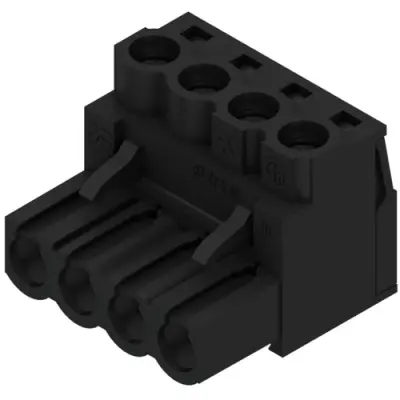 Pin header, 4 pole, pitch 5.08 mm, straight, black, 1943830000 - 1
