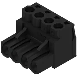 Pin header, 4 pole, pitch 5.08 mm, straight, black, 1943830000