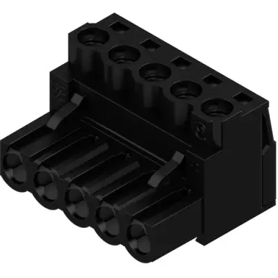 Pin header, 5 pole, pitch 5.08 mm, straight, black, 1943840000 - 1