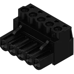 Pin header, 5 pole, pitch 5.08 mm, straight, black, 1943840000