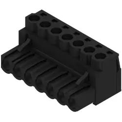 Pin header, 7 pole, pitch 5.08 mm, straight, black, 1943860000