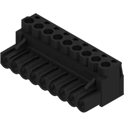 Pin header, 9 pole, pitch 5.08 mm, straight, black, 1943880000 - 1