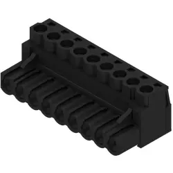 Pin header, 9 pole, pitch 5.08 mm, straight, black, 1943880000