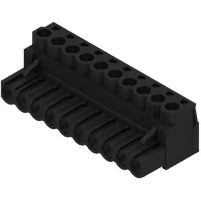 Pin header, 10 pole, pitch 5.08 mm, straight, black, 1943890000 - 1