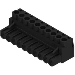 Pin header, 10 pole, pitch 5.08 mm, straight, black, 1943890000
