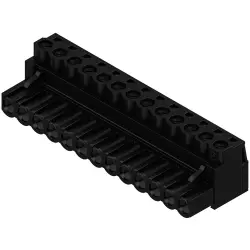 Pin header, 13 pole, pitch 5.08 mm, straight, black, 1943920000