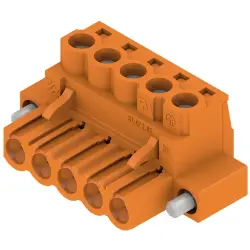Pin header, 5 pole, pitch 5.08 mm, straight, orange, 1944120000