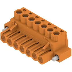 Pin header, 7 pole, pitch 5.08 mm, straight, orange, 1944140000