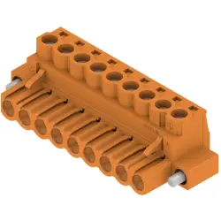 Pin header, 9 pole, pitch 5.08 mm, straight, orange, 1944160000