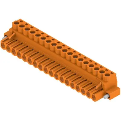 Pin header, 18 pole, pitch 5.08 mm, straight, orange, 1944250000 - 1