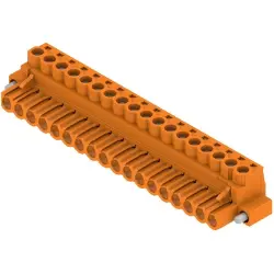 Pin header, 18 pole, pitch 5.08 mm, straight, orange, 1944250000