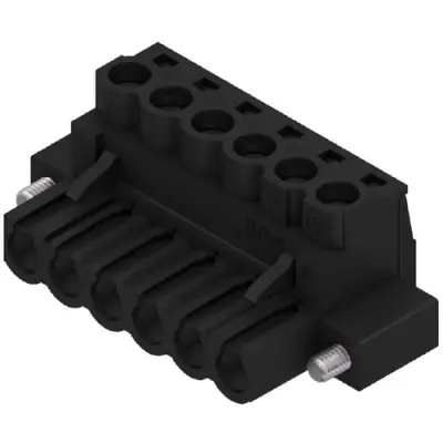 Pin header, 6 pole, pitch 5.08 mm, straight, black, 1944370000 - 1