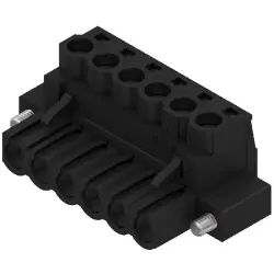Pin header, 6 pole, pitch 5.08 mm, straight, black, 1944370000