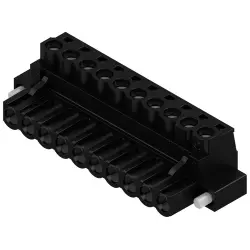 Pin header, 10 pole, pitch 5.08 mm, straight, black, 1944410000