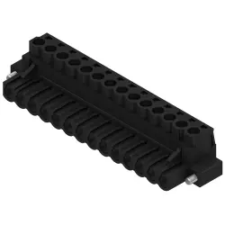 Pin header, 14 pole, pitch 5.08 mm, straight, black, 1944450000