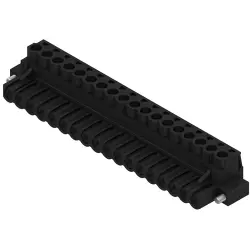 Pin header, 18 pole, pitch 5.08 mm, straight, black, 1944490000